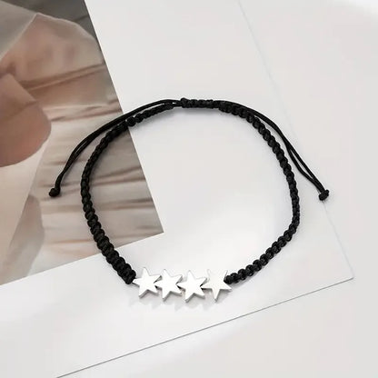 Wholesale Jewelry Vacation Beach Tropical Star Rope Silver Plated Braid Anklet