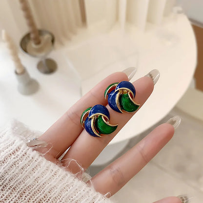 Wholesale Jewelry Vacation Color Block Alloy Gold Plated Plating Ear Studs