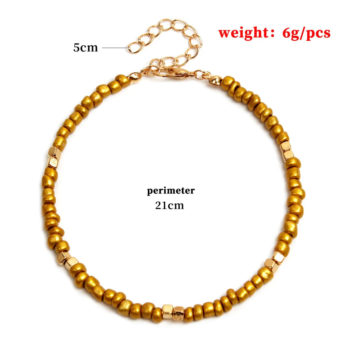 Wholesale Jewelry Vacation Color Block Bead Anklet