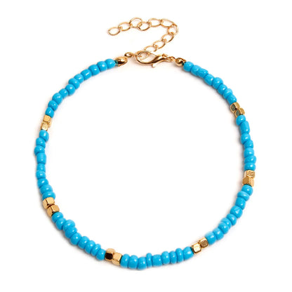 Wholesale Jewelry Vacation Color Block Bead Anklet