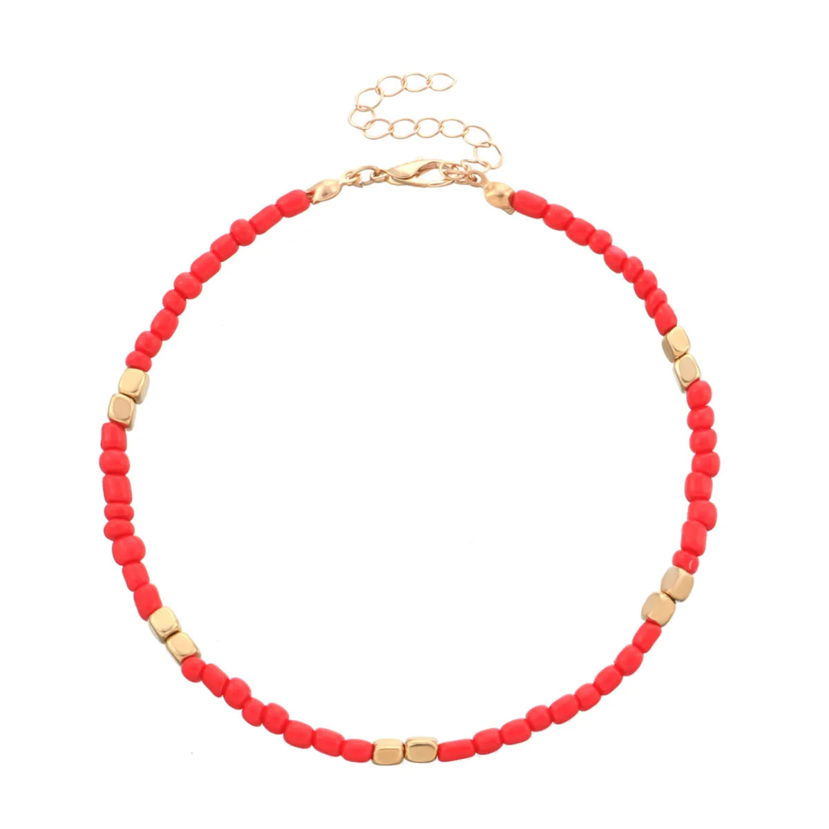 Wholesale Jewelry Vacation Color Block Bead Anklet