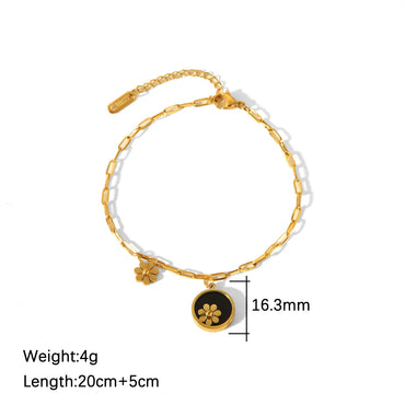 Wholesale Jewelry Vacation French Style Classic Style Flower 304 Stainless Steel Anklet