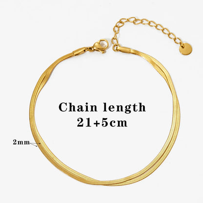 Wholesale Jewelry Vacation Modern Style Solid Color 304 Stainless Steel 16K Gold Plated White Gold Plated Gold Plated Polishing Plating Bracelets Anklet Necklace