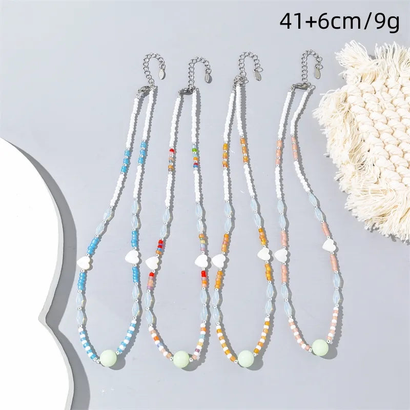 Wholesale Jewelry Vacation Simple Style Color Block Artificial Crystal Alloy Beaded