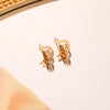Wholesale Jewelry Vacation Simple Style Commute Geometric 304 Stainless Steel Artificial Rhinestones 18K Gold Plated Plating Jewelry Set