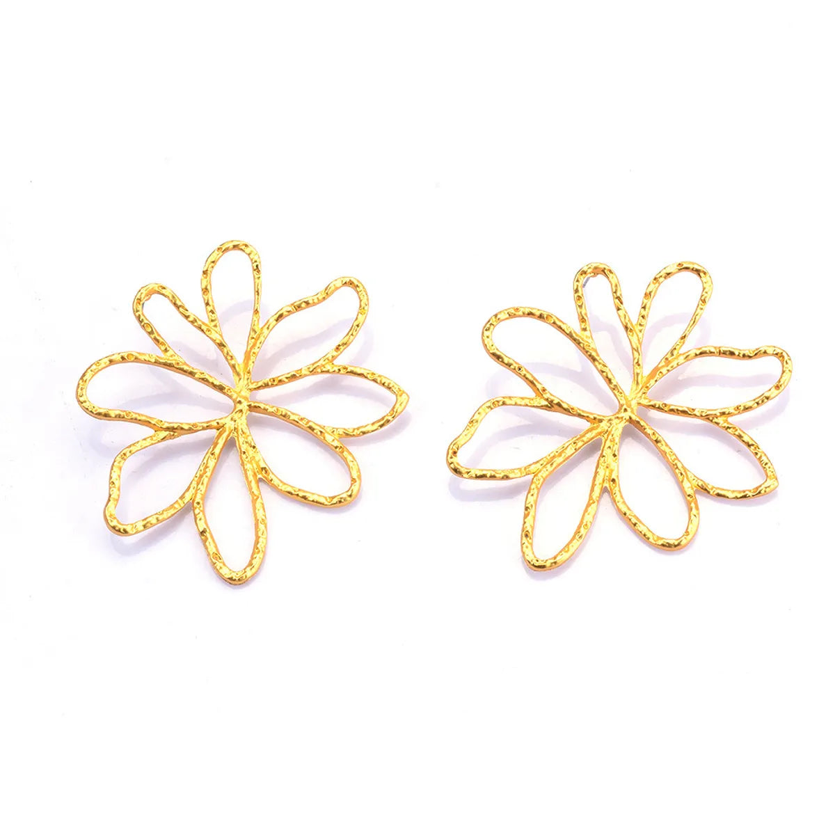 Wholesale Jewelry Vacation Simple Style Flower Metal Plating Drop Earrings