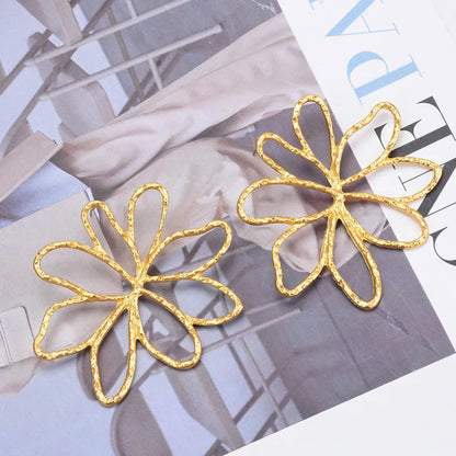 Wholesale Jewelry Vacation Simple Style Flower Metal Plating Drop Earrings