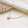Wholesale Jewelry Vacation Simple Style Heart Shape 304 Stainless Steel 18K Gold Plated Plating Pendant Necklace