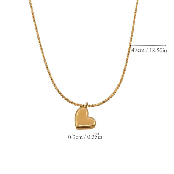 Wholesale Jewelry Vacation Simple Style Heart Shape 304 Stainless Steel 18K Gold Plated Plating Pendant Necklace