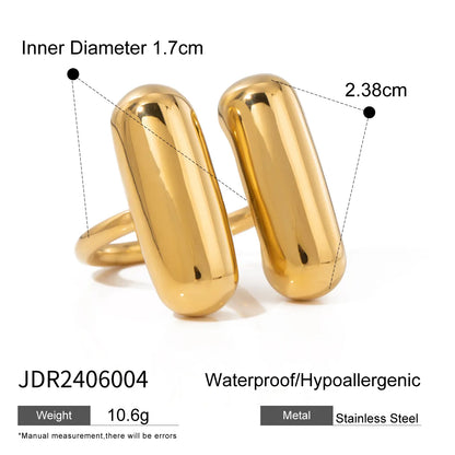 Wholesale Jewelry Vacation Simple Style IG Style Solid Color 316 Stainless Steel  18K Gold Plated Plating Open Rings