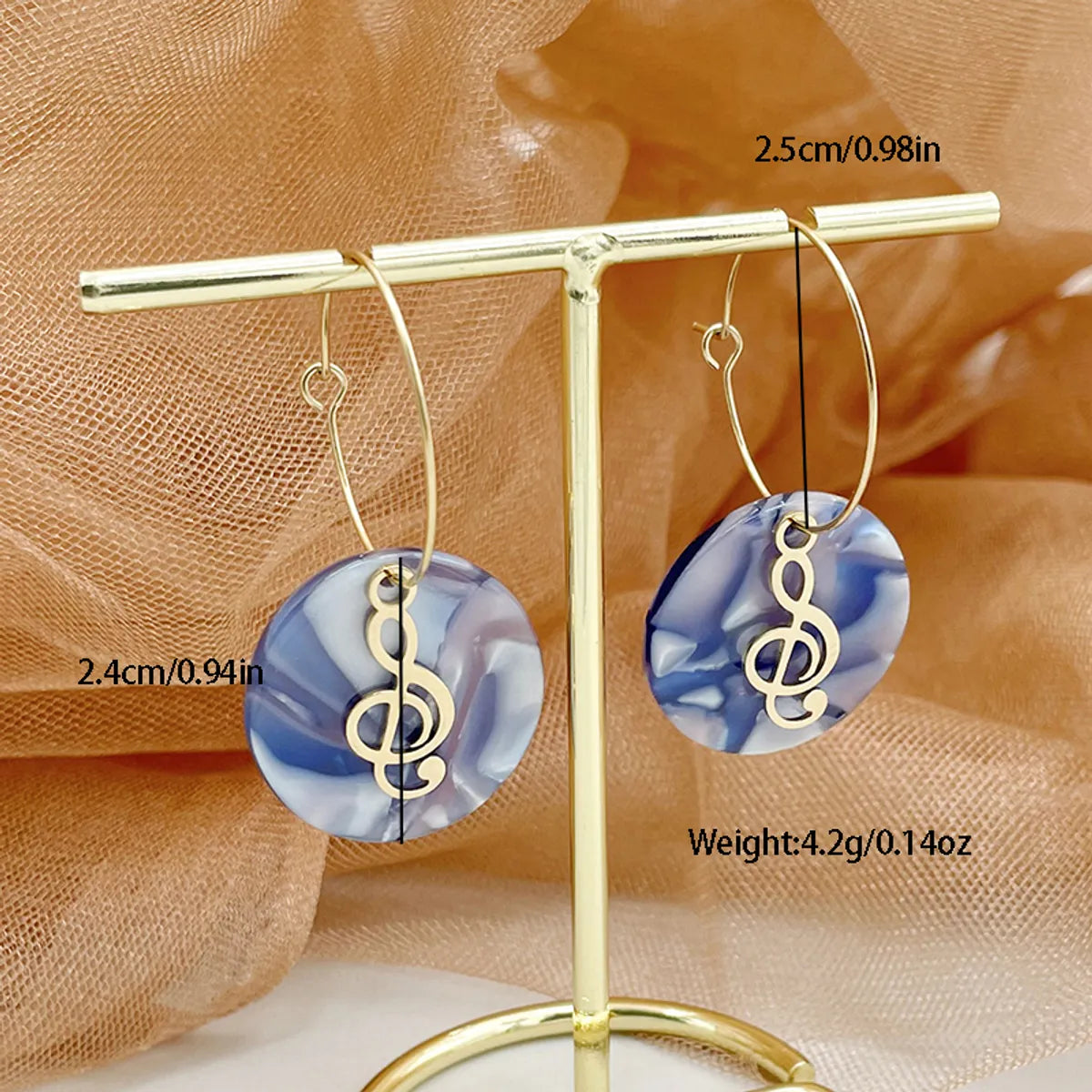 1 Pair Vacation Simple Style Leaf Flower Plating Inlay 304 Stainless Steel Arylic Acrylic Gold Plated Drop Earrings