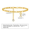 Wholesale Jewelry Vacation Simple Style Letter 201 Stainless Steel Zircon 18K Gold Plated Plating Inlay Anklet