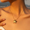 Wholesale Jewelry Vacation Simple Style Pentagram 304 Stainless Steel 18K Gold Plated Plating Rings Necklace