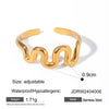 Wholesale Jewelry Vacation Simple Style Solid Color 304 Stainless Steel Rhinestones 18K Gold Plated Asymmetrical Rings Bracelets