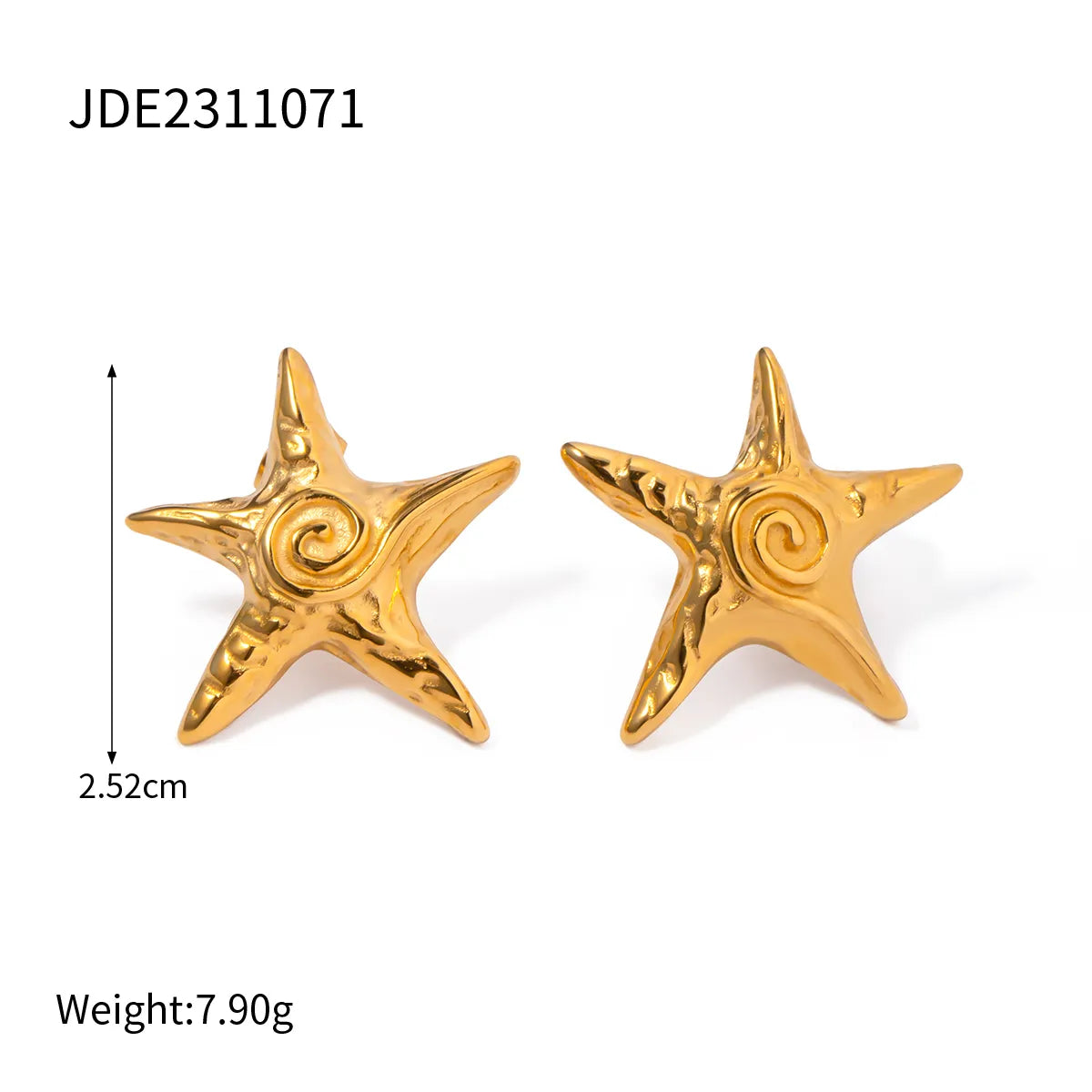 Wholesale Jewelry Vacation Simple Style Starfish 316 Stainless Steel  18K Gold Plated Star Rings