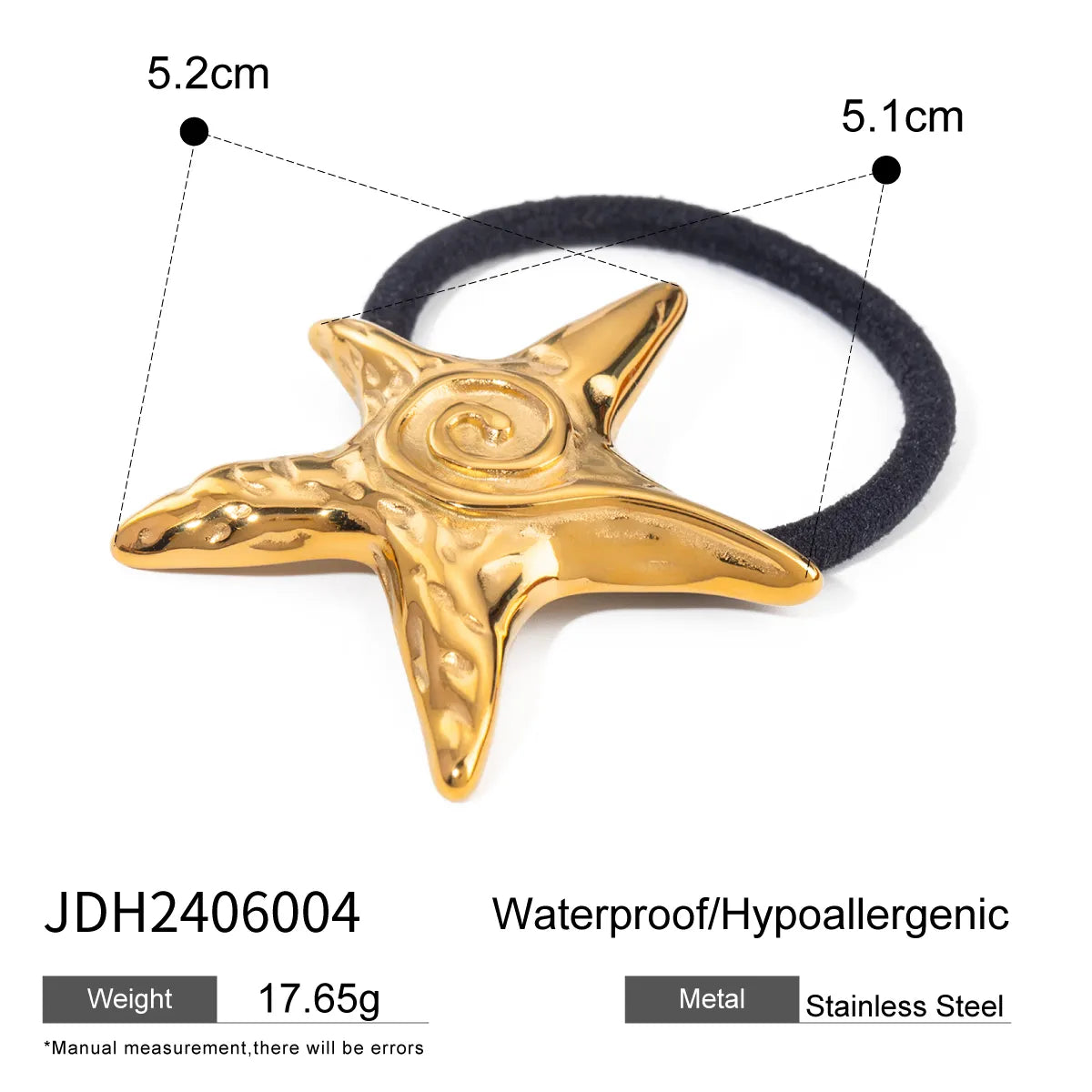 Wholesale Jewelry Vacation Simple Style Starfish 316 Stainless Steel  18K Gold Plated Star Rings