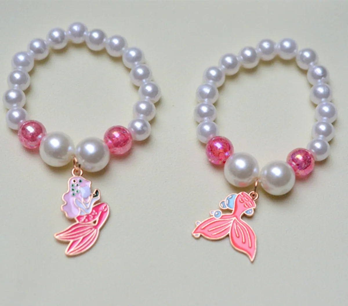 Wholesale Jewelry Vacation Starfish Mermaid Shell Imitation Pearl Alloy Charm Bracelets