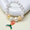 Wholesale Jewelry Vacation Starfish Mermaid Shell Imitation Pearl Alloy Charm Bracelets