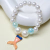 Wholesale Jewelry Vacation Starfish Mermaid Shell Imitation Pearl Alloy Charm Bracelets