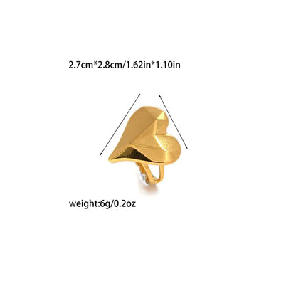 Wholesale Jewelry Vacation Sweet Classic Style Heart Shape 304 Stainless Steel 14K Gold Plated Open Rings