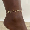 Wholesale Jewelry Vacation Sweet Moon Heart Shape 201 Stainless Steel Gold Plated Plating Anklet