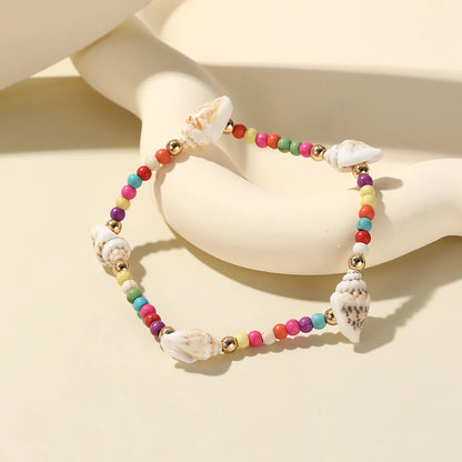 Wholesale Jewelry Vacation Tortoise Starfish Conch Imitation Pearl Alloy Shell Beaded Bracelets