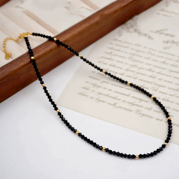 Wholesale Jewelry Vintage Geometric Artificial Crystal Beaded Clavicle Chain