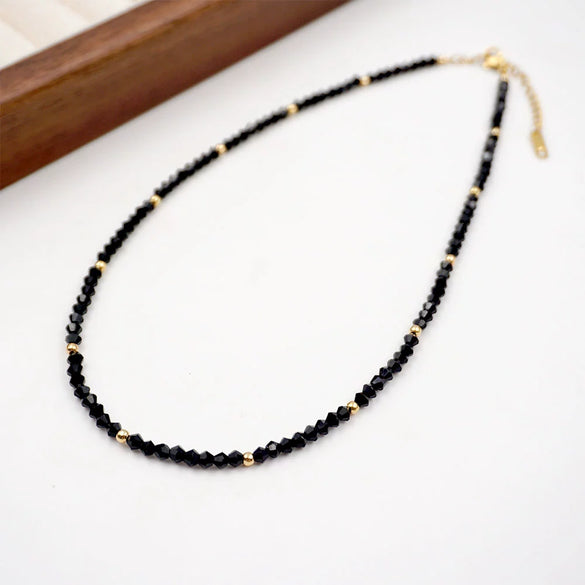 Wholesale Jewelry Vintage Geometric Artificial Crystal Beaded Clavicle Chain