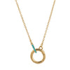 Wholesale Jewelry Vintage Geometric Mixed Gemstone Inlay Copper Goldplated O Chain Ring Necklace