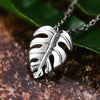 Wholesale Jewelry Vintage Geometric Monstera Leaf Pendant Copper Ochain Necklace For Women Electroplated