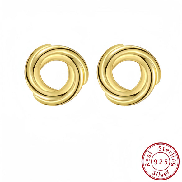Wholesale Jewelry Vintage Geometric S925 Sterling Silver Earrings Electroplated