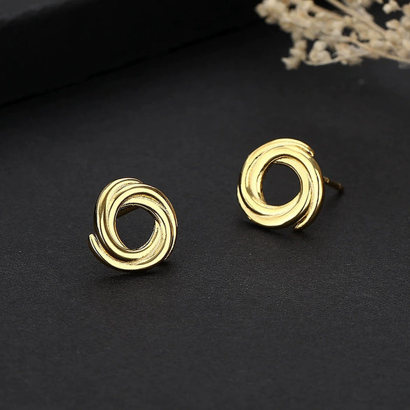 Wholesale Jewelry Vintage Geometric S925 Sterling Silver Earrings Electroplated
