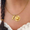 Wholesale Jewelry Vintage Geometric Titanium Steel And Copper O Chain Pendant Necklace With Gold Plated Electroplating Treatment