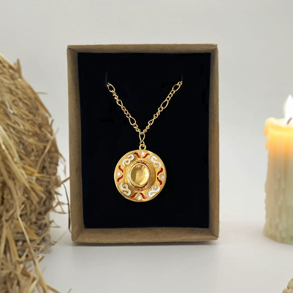 Wholesale Jewelry Vintage Geometric Titanium Steel And Copper O Chain Pendant Necklace With Gold Plated Electroplating Treatment