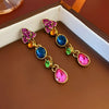 Wholesale Jewelry Vintage Highend Animal Zodiac Copper Electroplated Silver Needle Earrings For Women