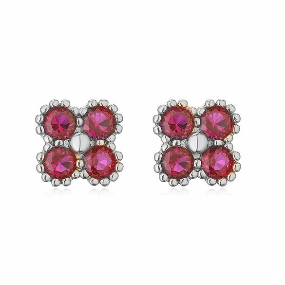Wholesale Jewelry Vintage Light Luxury Copper Fourleaf Clover Geometric Earrings For Women