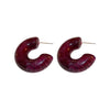 1 Pair Vintage Style C Shape Enamel Arylic Alloy Earrings