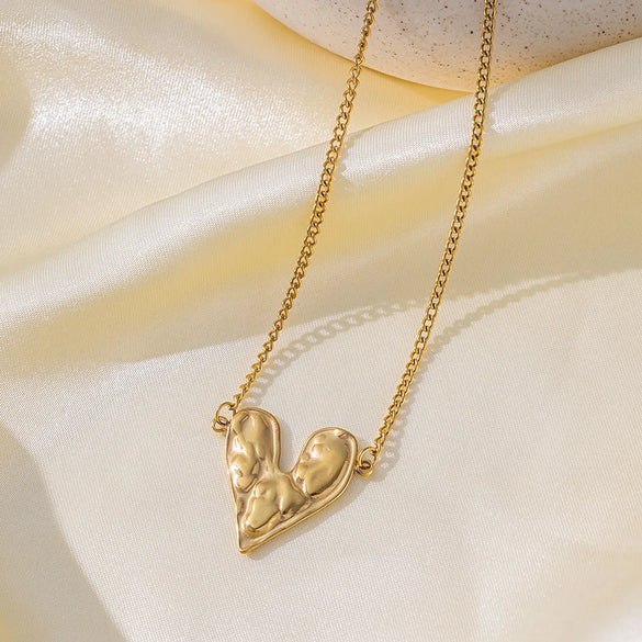 Wholesale Jewelry Vintage Style Classic Style Commute Heart Shape 304 Stainless Steel 18K Gold Plated Polishing Plating Rings Earrings Necklace