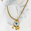Wholesale Jewelry Vintage Style Classic Style Devil'S Eye 316L Stainless Steel  Shell 18K Gold Plated Plating Inlay Pendant Necklace