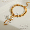 Wholesale Jewelry Vintage Style Classic Style Heart Shape 304 Stainless Steel Acrylic 18K Gold Plated Bracelets Necklace
