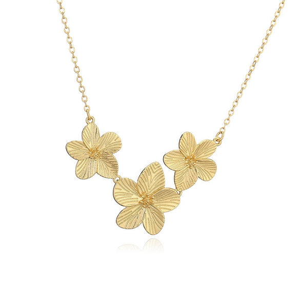 Wholesale Jewelry Vintage Style Flower Copper Electroplated Necklace Earring Bracelet Set For Ladies