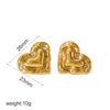 Wholesale Jewelry Vintage Style French Style Heart Shape 304 Stainless Steel 18K Gold Plated Polishing Plating Rings Earrings
