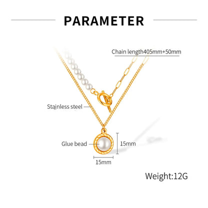 Wholesale Jewelry Vintage Style Geometric 304 Stainless Steel Toggle Plating Pendant Necklace