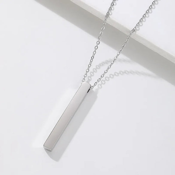Wholesale Jewelry Vintage Style Geometric Customization Laser Engraving 201 Stainless Steel Plating Pendant Necklace Cable Chain