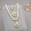 Wholesale Jewelry Vintage Style Geometric Flower Alloy Pendant Necklace Inlaid With Freshwater Pearls And Cross Chain