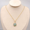 Wholesale Jewelry Vintage Style Geometric Flower Alloy Pendant Necklace Inlaid With Freshwater Pearls And Cross Chain