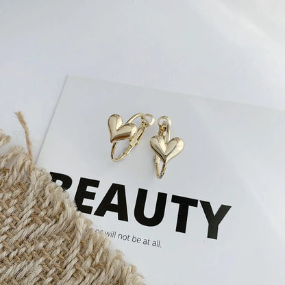 Wholesale Jewelry Vintage Style Heart Shape Alloy Gold Plated Plating Hoop Earrings