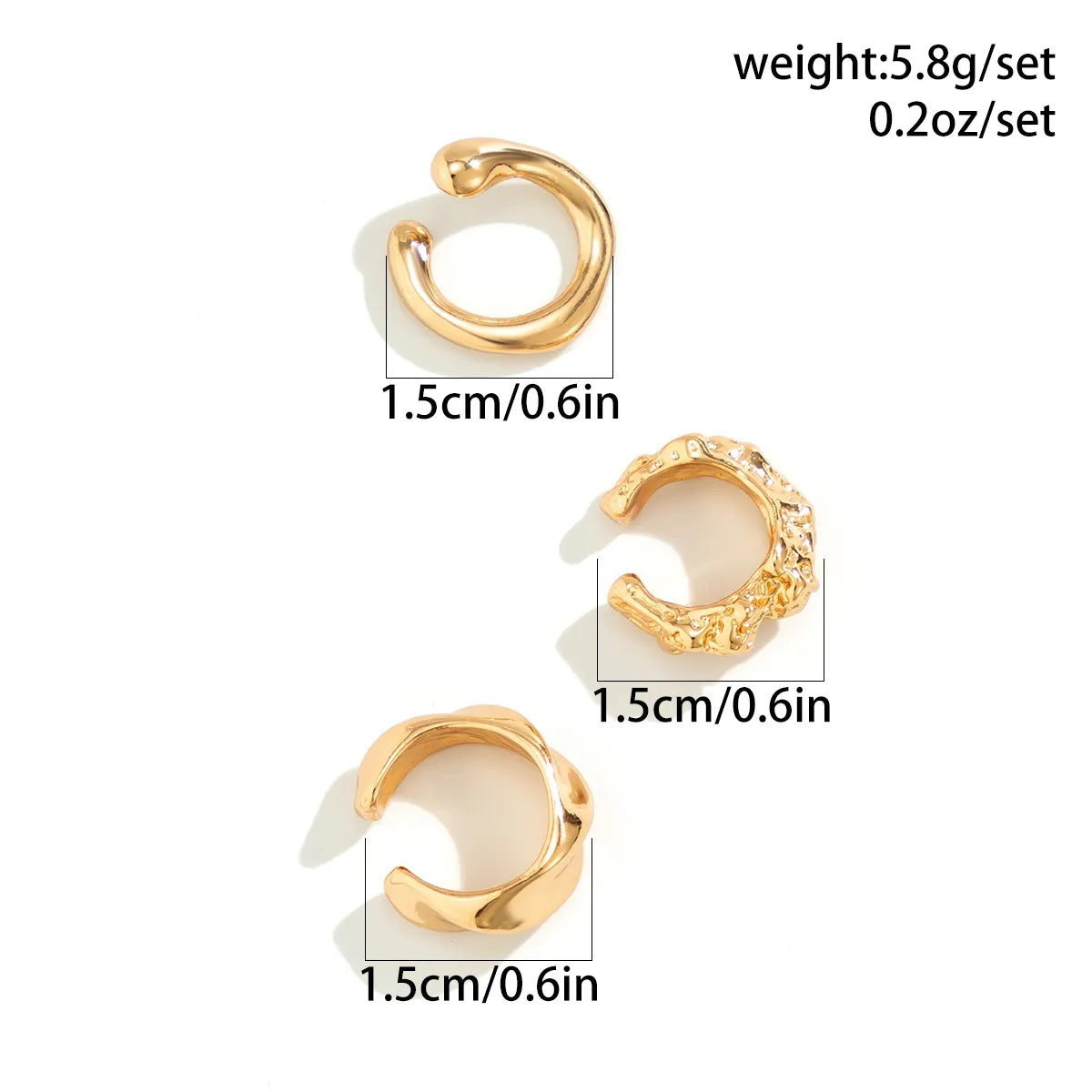 Wholesale Jewelry Vintage Style Irregular Round Alloy Plating Ear Cuffs