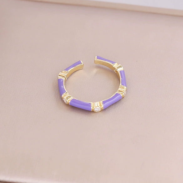 Wholesale Jewelry Vintage Style Oil Drop Copper Geometric Ring For Women
