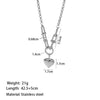 Wholesale Jewelry Vintage Style Simple Style Commute Heart Shape 304 Stainless Steel 18K Gold Plated Heart Polishing Plating Pendant Necklace